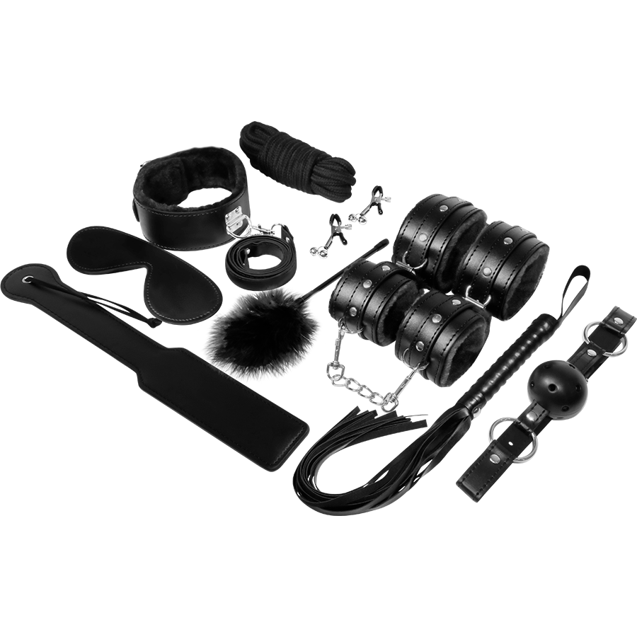 Kit Fetish BDSM, Experience - Black Series, 11 Piese, Negru