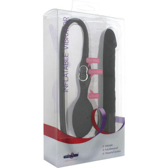 Vibrator Gonflabil, Seven Creations, 7 Functii, 15 CM x 3 CM / Negru
