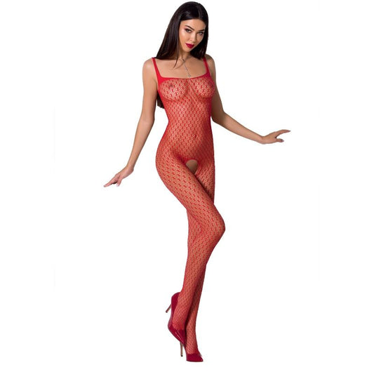 Bodystocking Plasa, PASSION - Model BS071, Deschidere Cros, Alb, O Marime