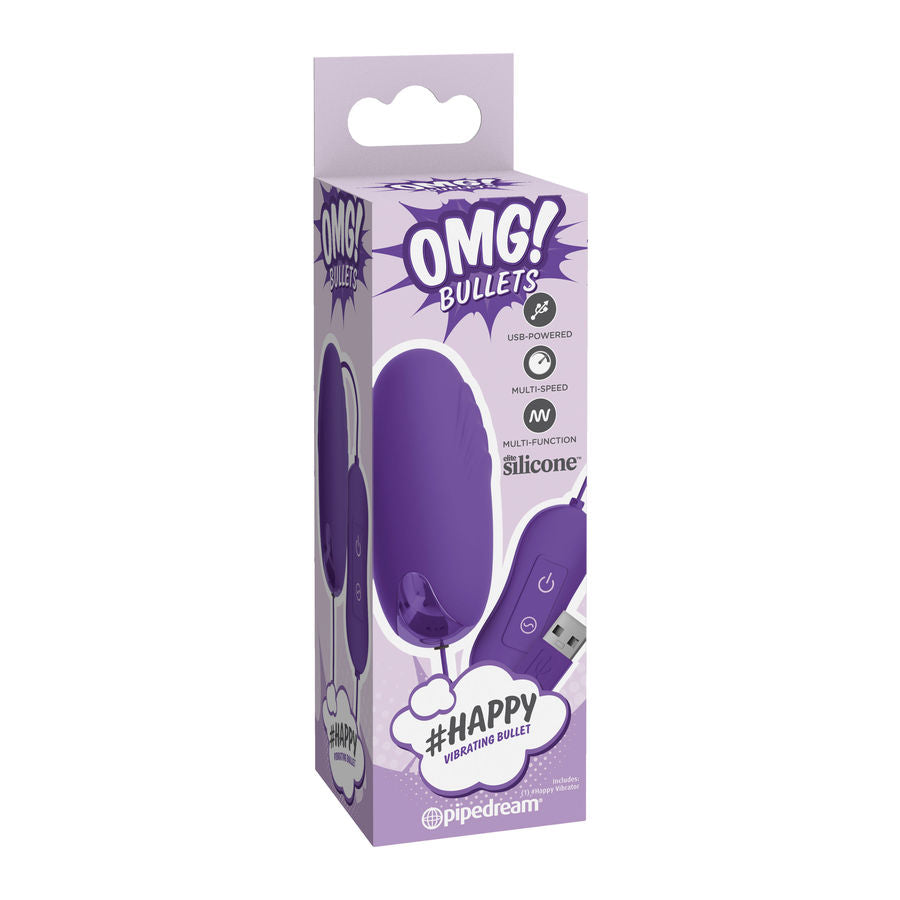 Vibrator Bullet, OMG - Happy Powerful, 20 de Moduri de Vibratie, Lila