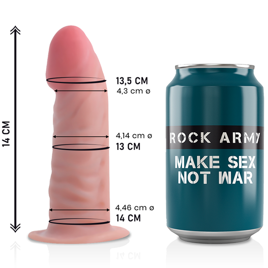 Dildo Realist Dual Density, ROCKARMY - Tiger, TPR, 14 cm x 4,46 cm