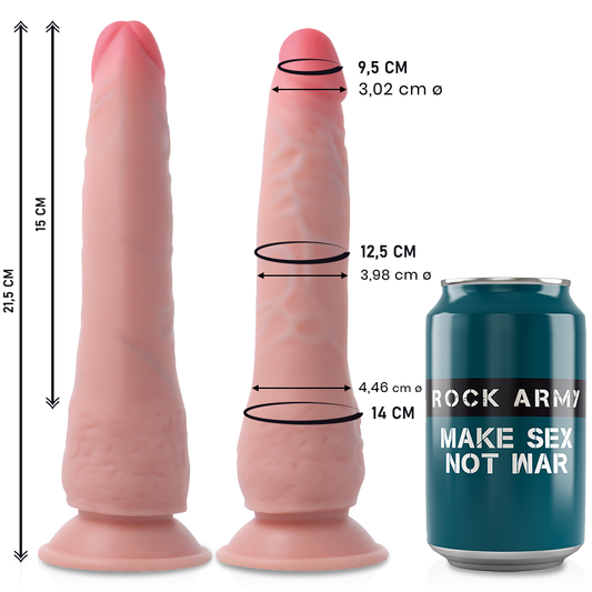 Dildo Realist Dual Density, ROCKARMY - Crusader, TPR, 21,5 cm x 4,46 cm