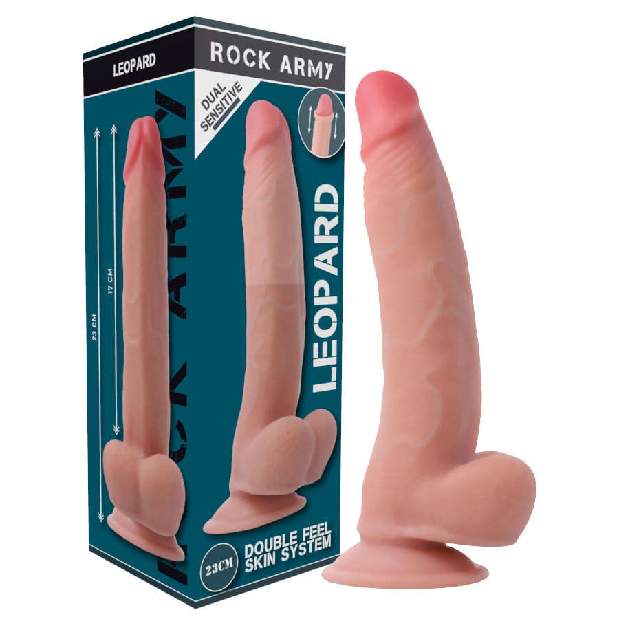 Dildo, Rockarmy - Leopard, Dual Density, 23 CM x 4.77 CM
