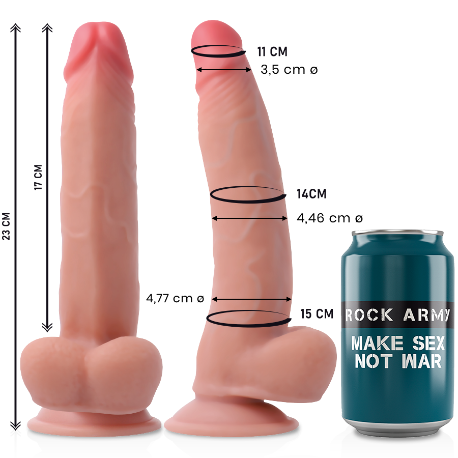 Dildo, Rockarmy - Leopard, Dual Density, 23 CM x 4.77 CM