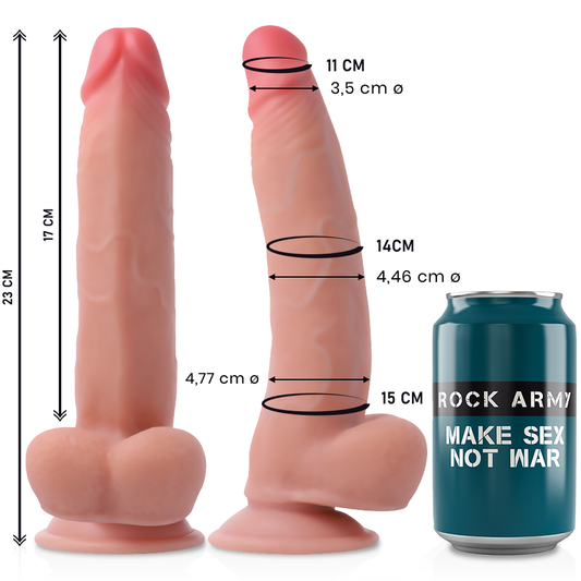 Dildo, Rockarmy - Leopard, Dual Density, 23 CM x 4.77 CM