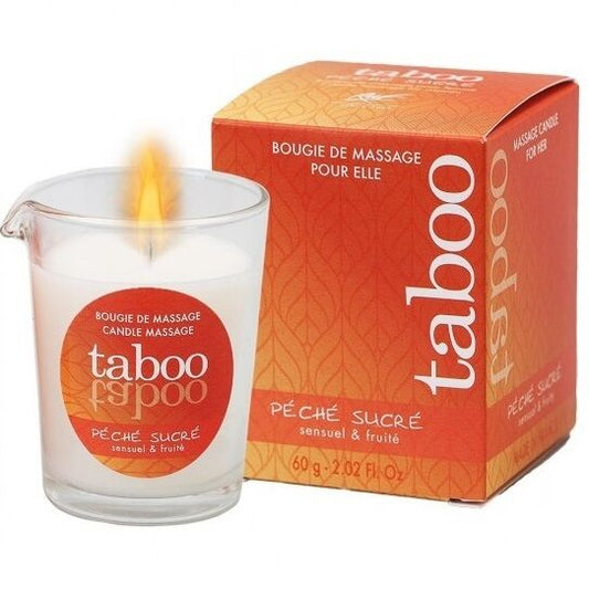 Lumanare Masaj pentru Ea, RUF - Taboo Peche Sucre, Aroma Nectarina, 60 g