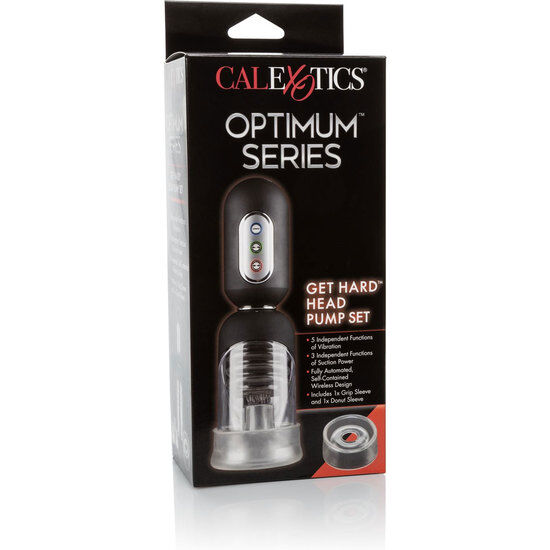 Pompa Marire Penis, CalExotics - Get Hard Head Set, Automata cu 3 Niveluri de Aspiratie si 5 Functii de Vibratie, 13.25 CM