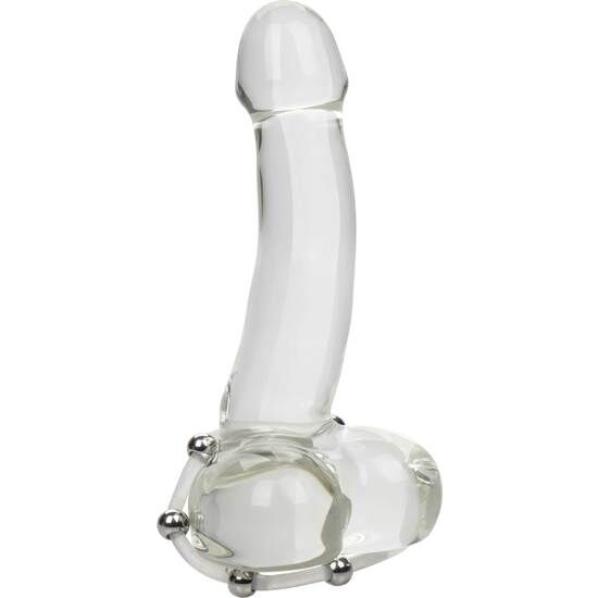 Inel Penis, CalExotics - Steel Beaded Silicone Ring, Bile de Otel Inoxidabil, XL