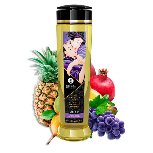 Ulei de Masaj Erotic, SHUNGA - Libido, Aroma Fructe Exotice, 240 ml