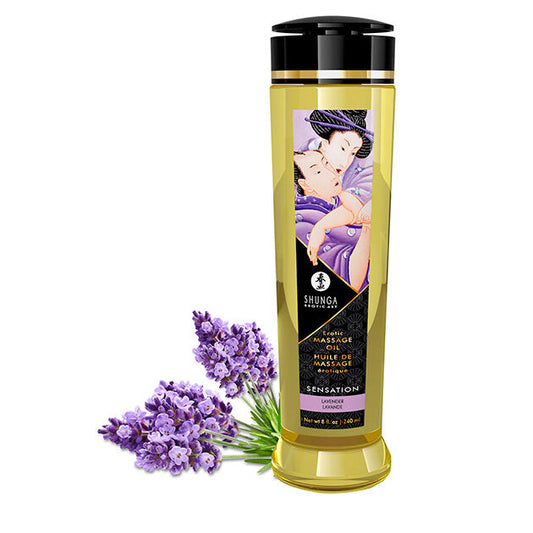 Ulei de Masaj Erotic, SHUNGA - Sensation, Aroma Lavanda, 240 ml