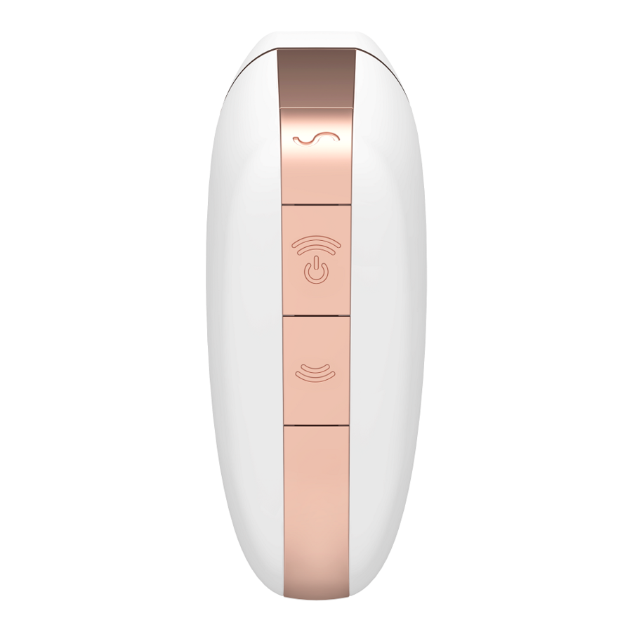 Stimulator cu Pulsatii de Aer si Vibrator, Satisfyer - Love Triangle, Control prin Aplicatie, Negru