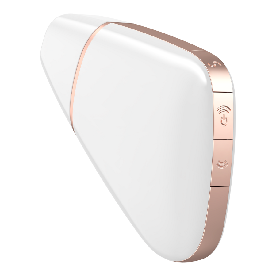 Stimulator cu Pulsatii de Aer si Vibrator, Satisfyer - Love Triangle, Control prin Aplicatie, Negru