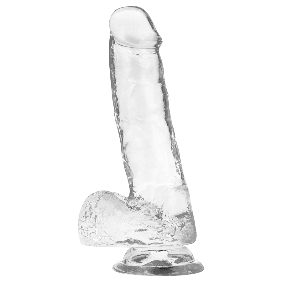 Dildo, X Ray - Clear Cock With Balls, cu Ventuza, 18.5 CM X 3.8 CM / Transparent