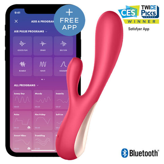 Vibrator Flexibil, SATISFYER - Mono Flex cu Aplicatie, Roz, 20, 4 cm