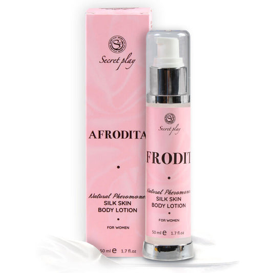 Lotiune de Corp cu Feromoni, SECRETPLAY - Afrodita Silk Skin, Aroma Caramel, 50 ml