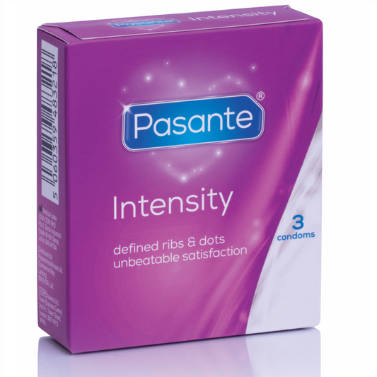 Prezervative cu Nervuri si Puncte, PASANTE - Ribs & Dots Intensity, 3 buc
