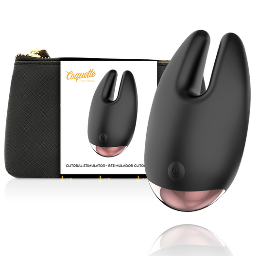 Stimulator Clitoris, COQUETTE CHIC DESIRE - Negru/Auriu, Reincarcabil USB, 10 Viteze
