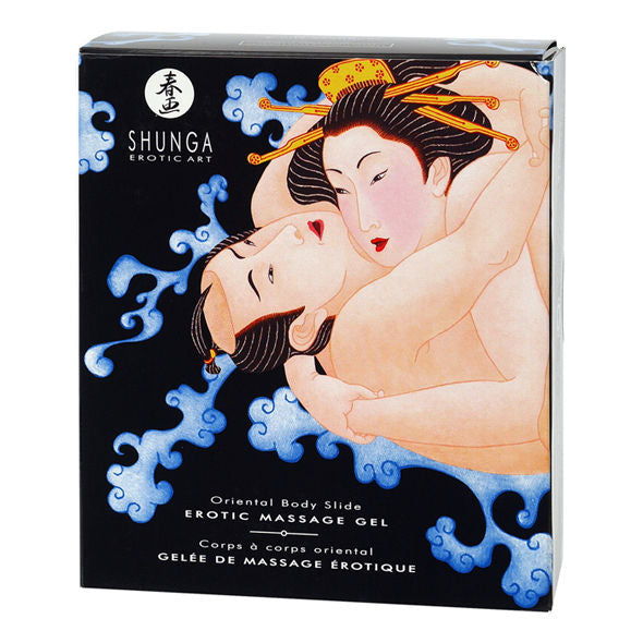 Gel de Masaj Erotic, Shunga - Oriental Body To Body, cu Fructe Exotice, 2 x 250 ML
