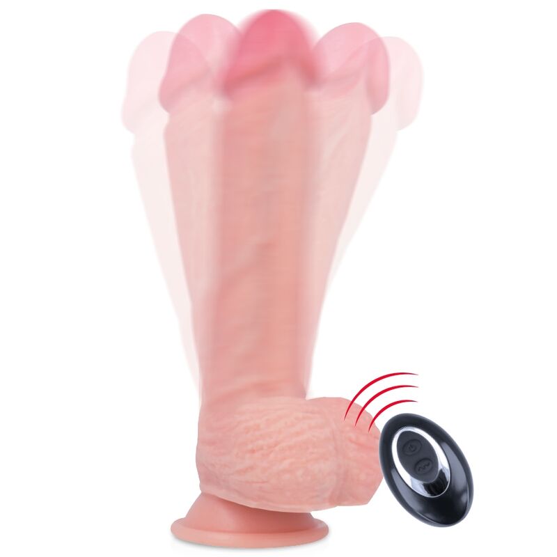 Vibrator Realist, Rockarmy - Apache, Silicon Lichid cu Telecomanda, 20.5 CM x 4.62 CM Natural