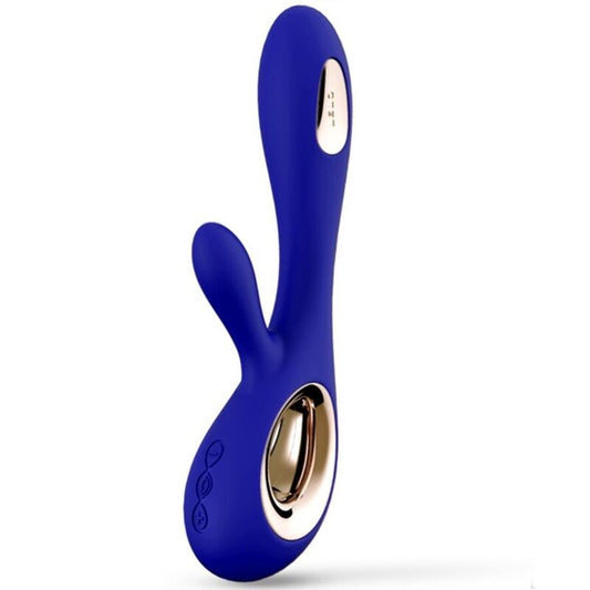 Vibrator Rabbit, Lelo - Soraya Wave, Tehnologie WaveMotion, Albastru
