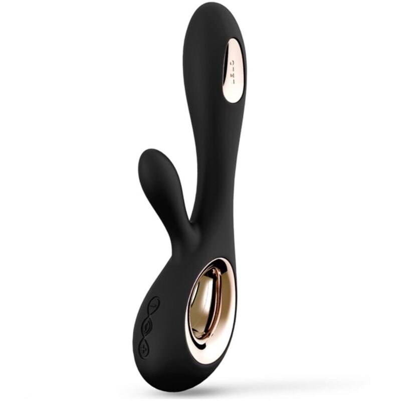 Vibrator Rabbit, Lelo - Soraya Wave, Stimulare Simultana Clitoris si Punct G, Negru