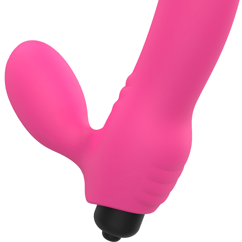 Vibrator cu Stimulare Dubla, Ohmama - Bix Double Stimulation, Silicon Hipoalergenic, Roz Xmas Edition