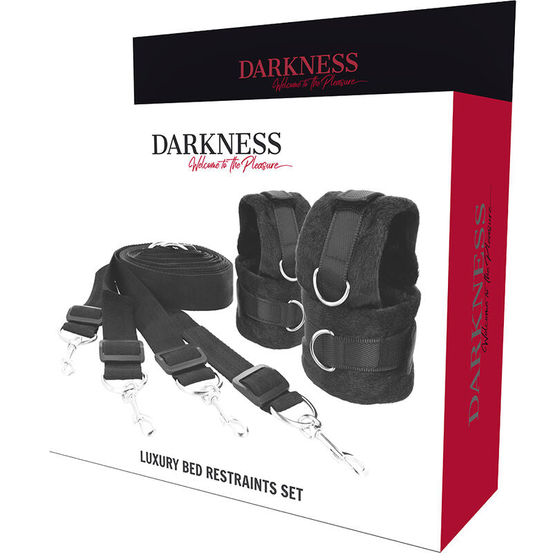 Set Legaturi pentru Pat, Darkness - Bed Ties Set, Mansete Detasabile din Neopren cu Eliberare Rapida