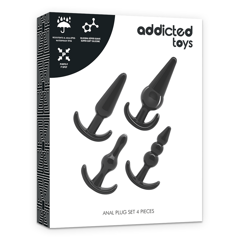 Set Dopuri Anale, Addicted Toys, Material Sigur pentru Corp, 4 Bucati