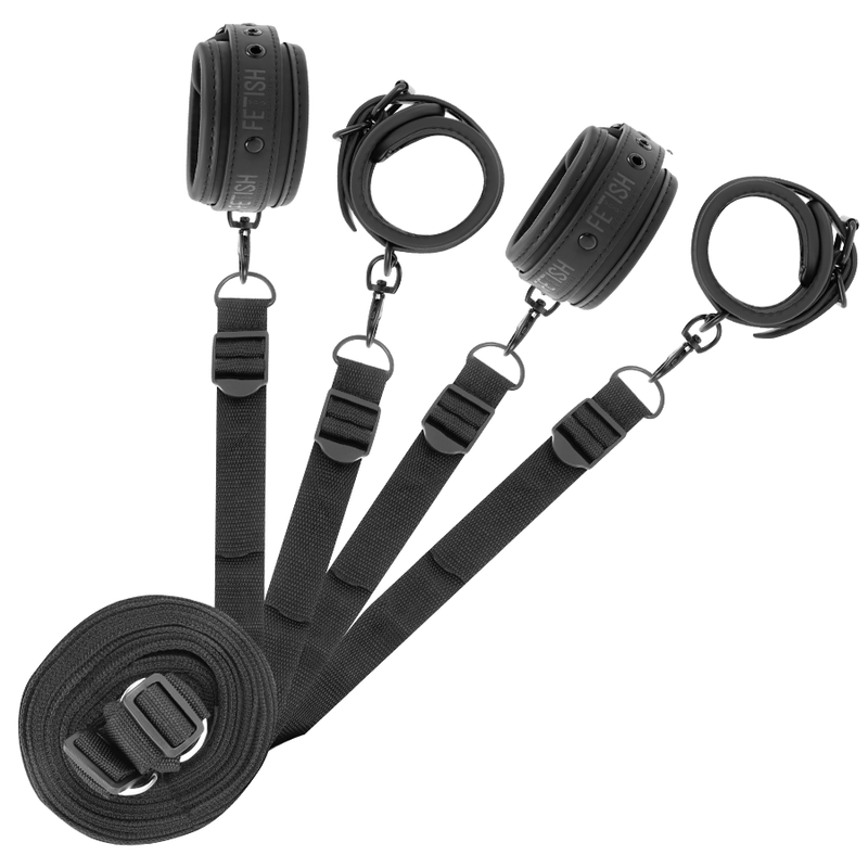 Set Catusi si Legaturi, Fetish Submissive, cu Captuseala din Neopren, 4 Curele Ajustabile 180 CM