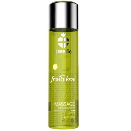 Ulei de Masaj cu Efect de Incalzire, SWEDE - Fruity Love, Aroma Vanilie si Para Aurie, 60 ml