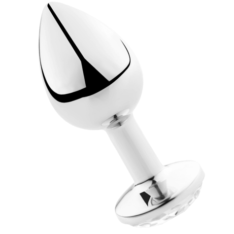 Dop Anal Marimea L, SECRETPLAY - Aluminiu cu Diamant, Transparent, 9,5 cm