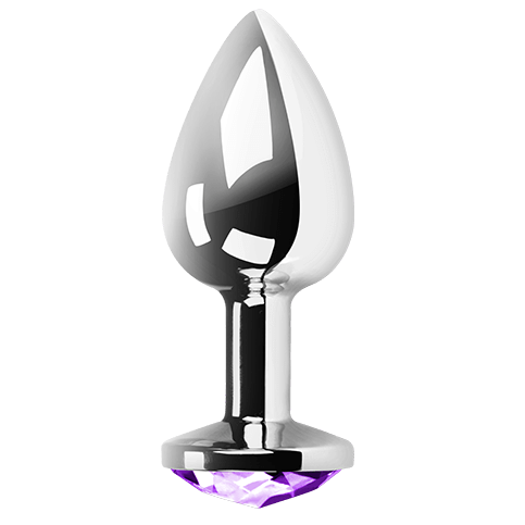 Dop Anal Metalic, SECRETPLAY - Aluminiu, Lila, M, 8,5 cm