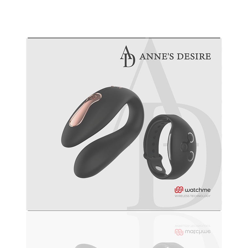 Vibrator pentru Cupluri, Anne's Desire - Dual Pleasure, Tehnologie Watchme, Negru