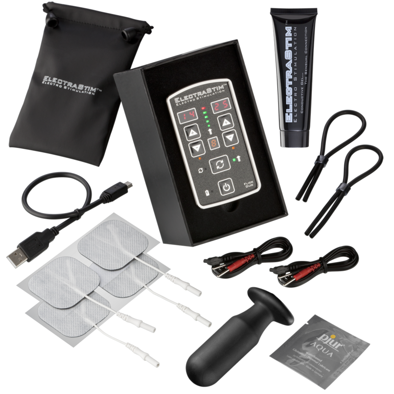Electro Stimulator BDSM, ElectraStim - Flick Duo EM80, Canale Duale cu Functie Flick, Multipack