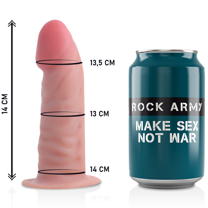 Pachet Dildo si Ham, Rockarmy - Dual Density, Dildo Realistic cu Ventuza, 14 CM x 4,46 CM