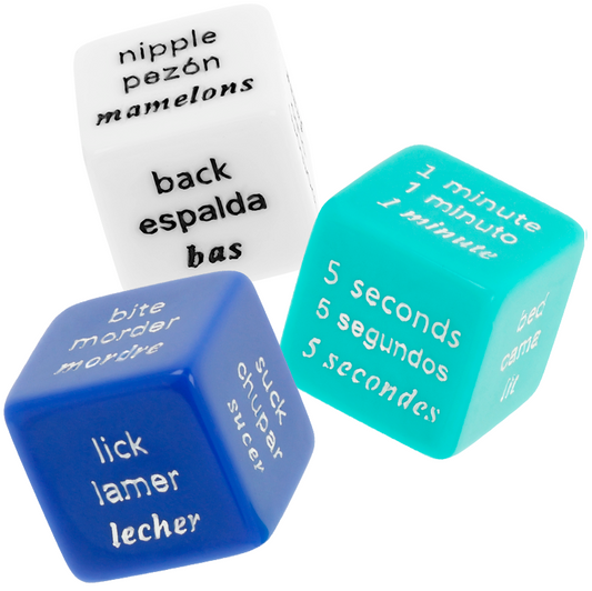 Joc Erotic cu Zaruri, WATERFEEL - Actiune, Locatie si Timp, Rasina, Set 3 Zaruri