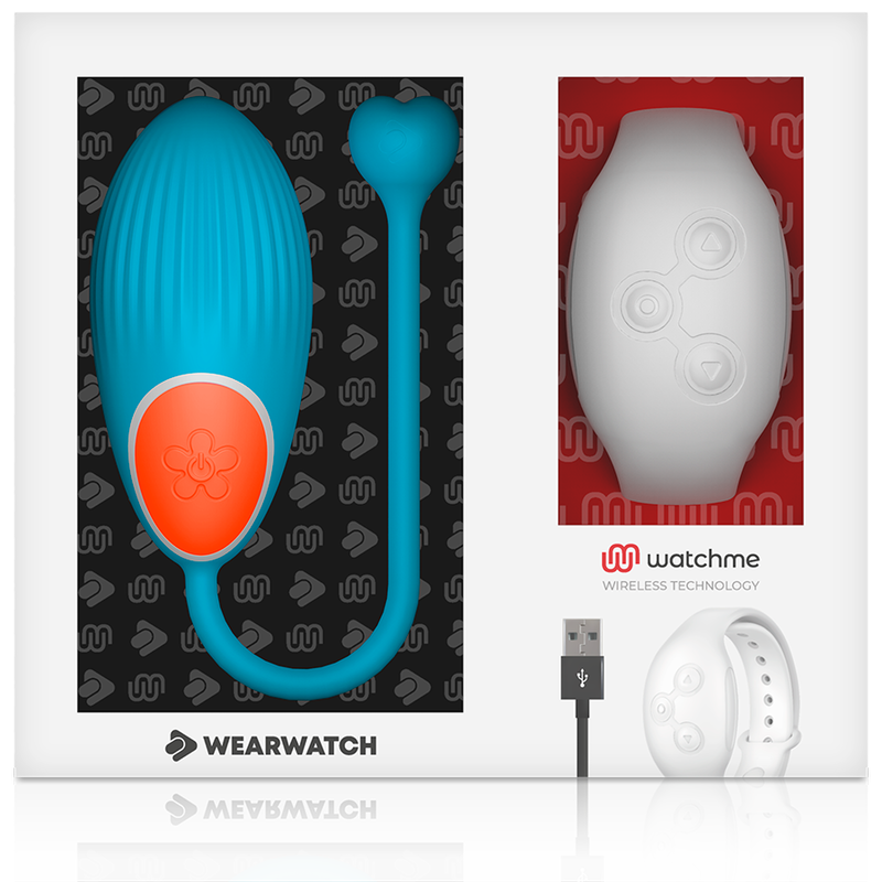 Vibrator Ou, Wearwatch - Egg, Control la Distanta Wireless cu Ceas Watchme, Albastru/Alb