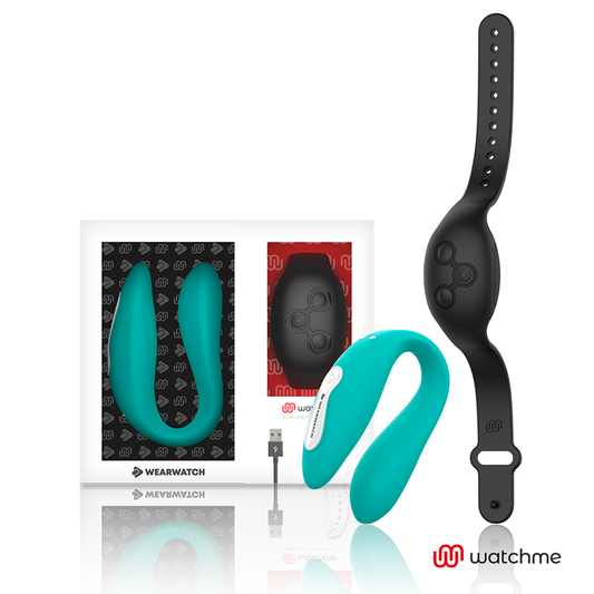 Vibrator Dual pentru Cupluri, WEARWATCH - Watchme Dual Technology, Acvamarin / Negru