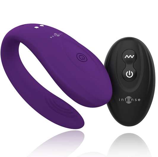 Vibrator pentru Cupluri cu Telecomanda, INTENSE - Bruno, Dubla Placere, Lila