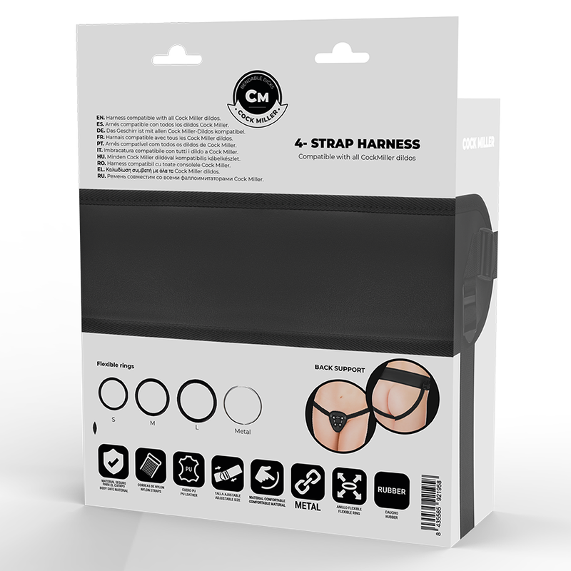 Pachet Dildo cu Ham, Cock Miller, Articulabil din Silicon Dublu Densitate, 19.5 x 3.7 CM